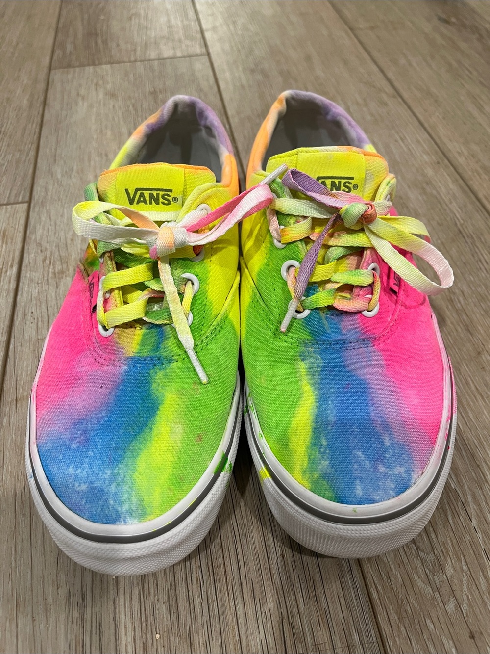 Vans Neon Tie-Dye Canvas Sneakers - Pink, Yellow, Green, Blue